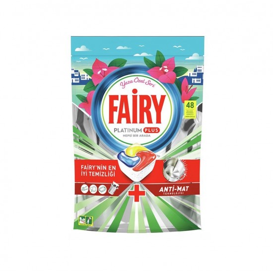 قرص ظرفشویی فیری FAIRY پلاتینوم پلاس بسته 48 عددی