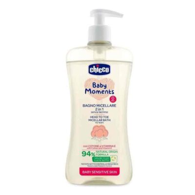 شامپو سر و بدن کودک چیکو MICELLARE BAGNO Chicco میسالر 2 در 1 حاوی ویتامین E و روغن پنبه 500 میل