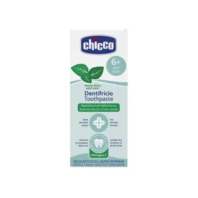 خمیر دندان ایتالیایی چیکو Chicco مناسب 6 +سال با طعم مالیم نعنا 50 میل