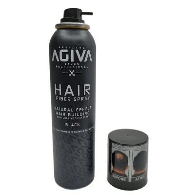 اسپری پرپشت کننده مو آگیوا AGIVA اصل مدل Black شماره 01 رنگ مشکی حجم 150 میلی‌لیتر