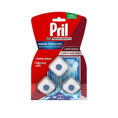 قرص جرم گیر و بوگیر ماشین ظرفشویی پریل Pril بسته 3 عددی