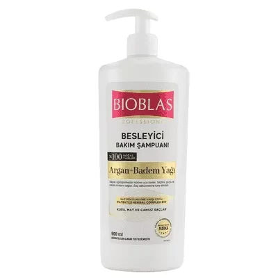 شامپو تقویت کننده بیوبلاس Bioblas حاوی روغن آرگان و بادام حجم 900 میل