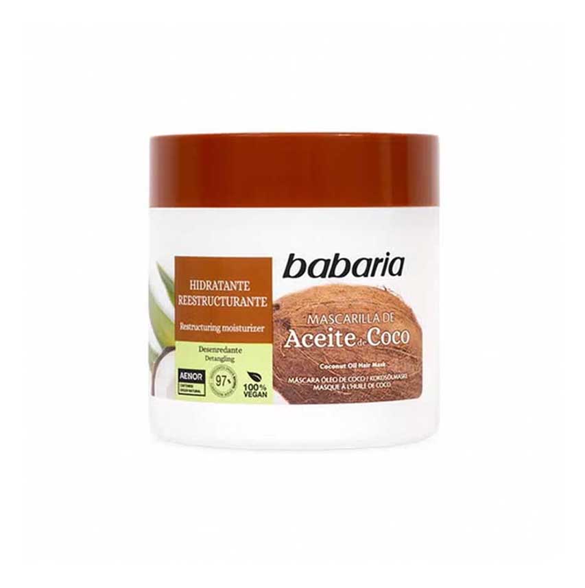 6 ماسک مو آبرسان و ترمیم کننده باباریا Babaria حاوی شیر نارگیل 400 میل - تصویر 1